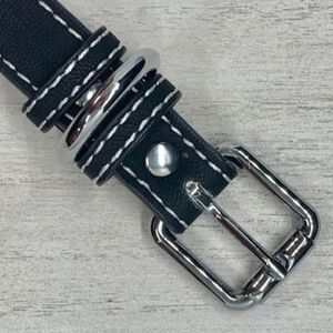 Dog Pet Black Leather Collar